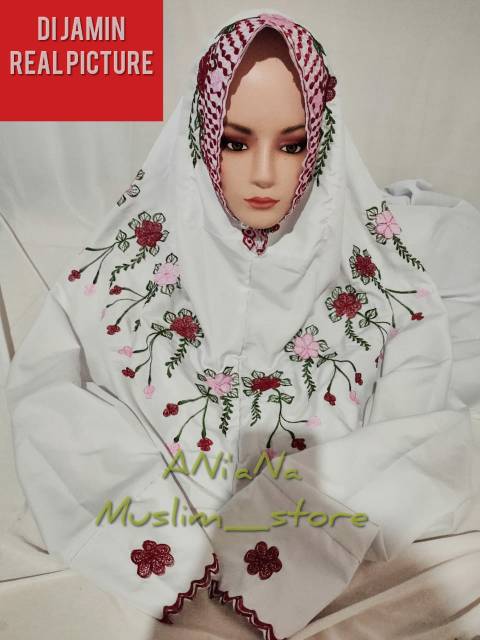 MUKENA POLINO MUKENA LAJURAN MUKENA TERUSAN MUKENA SANTRI PUTRI MUKENA BORDIR MOTIF RAMPYAK, SIMPEL