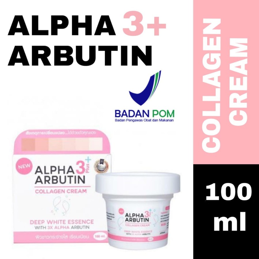 [ Cream Pemutih ] Alpha Arbutin 3 Plus Collagen Deep Essence White Cream