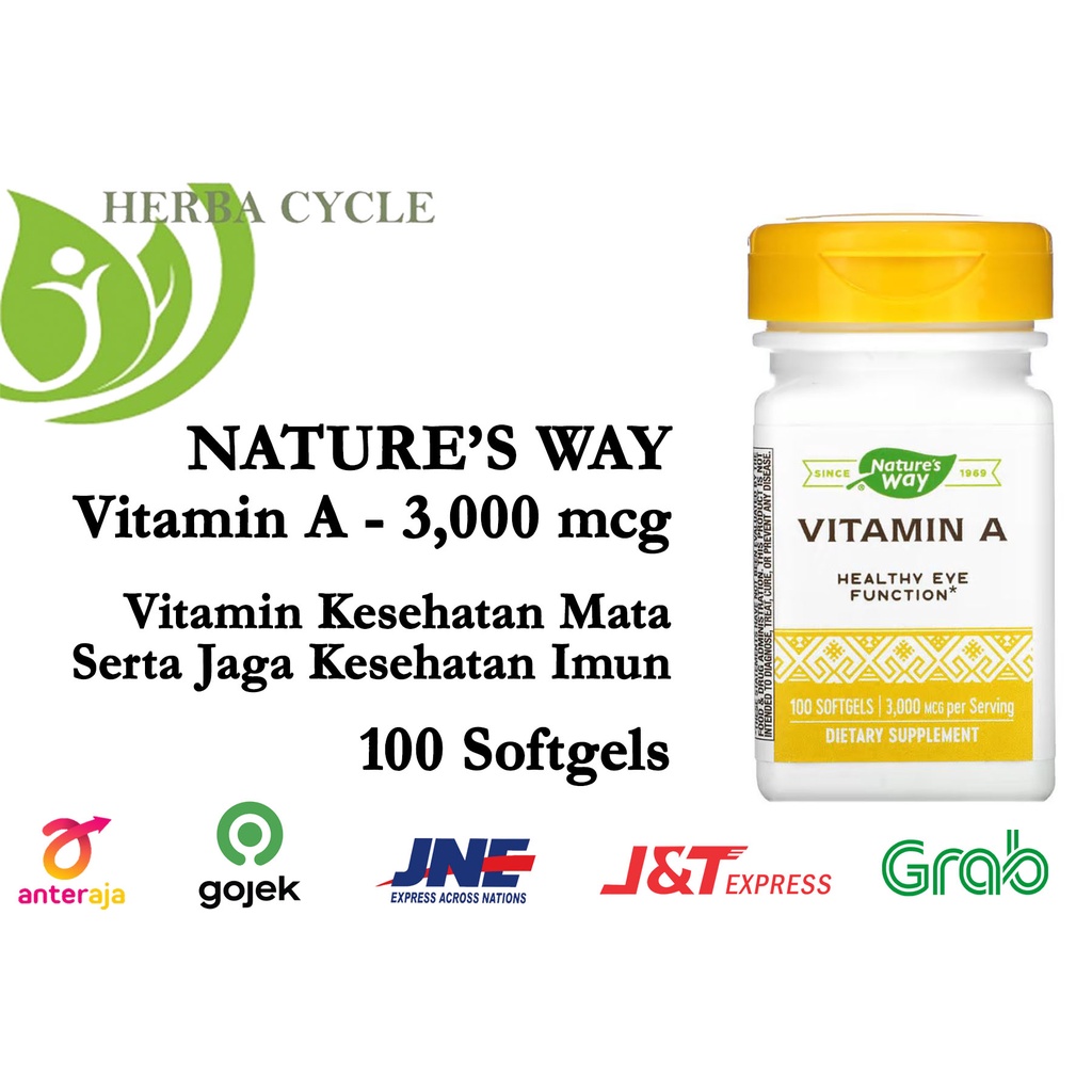 Natures Way Vitamin A 10000 IU 100 Softgels Nature Way Vit A Ori USA