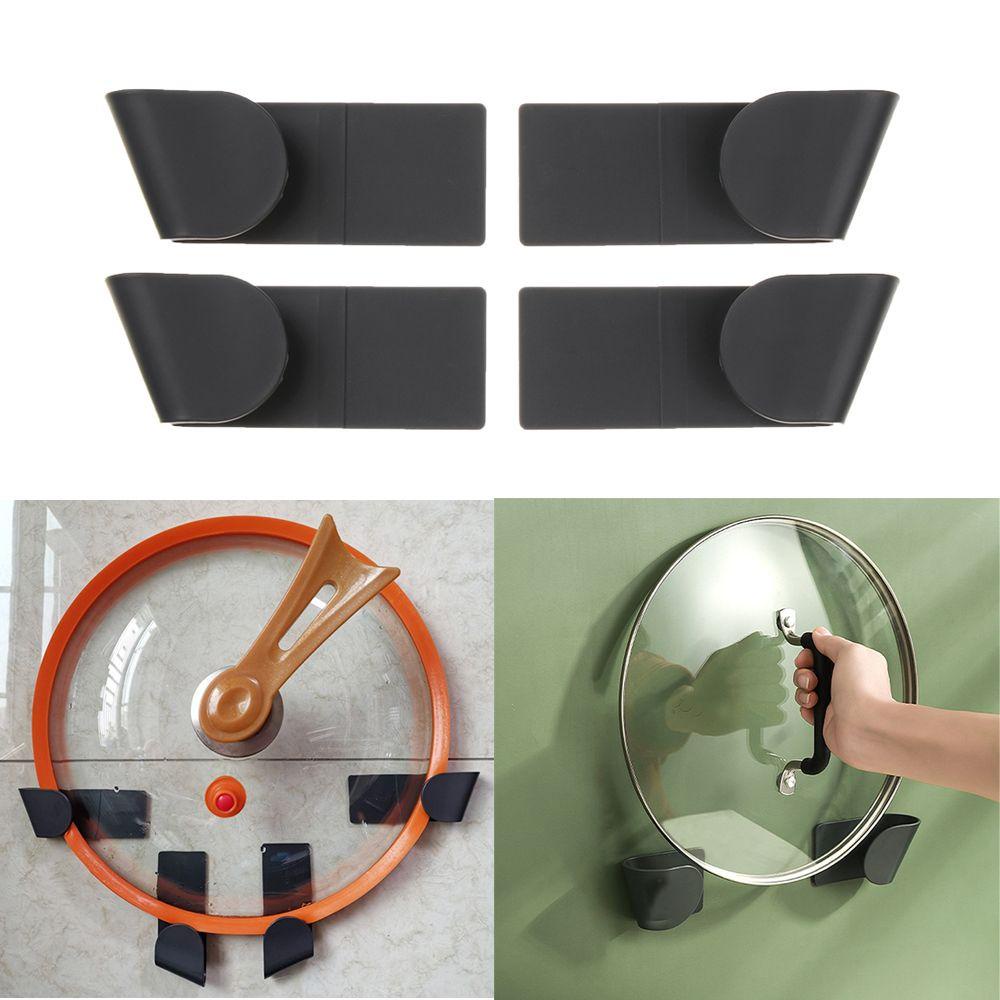 Top1/2/3pasang Tempat Tutup Panci Bermanfaat Ukuran Besar Utensils Wall Mounted Pan Cover Frame Stand