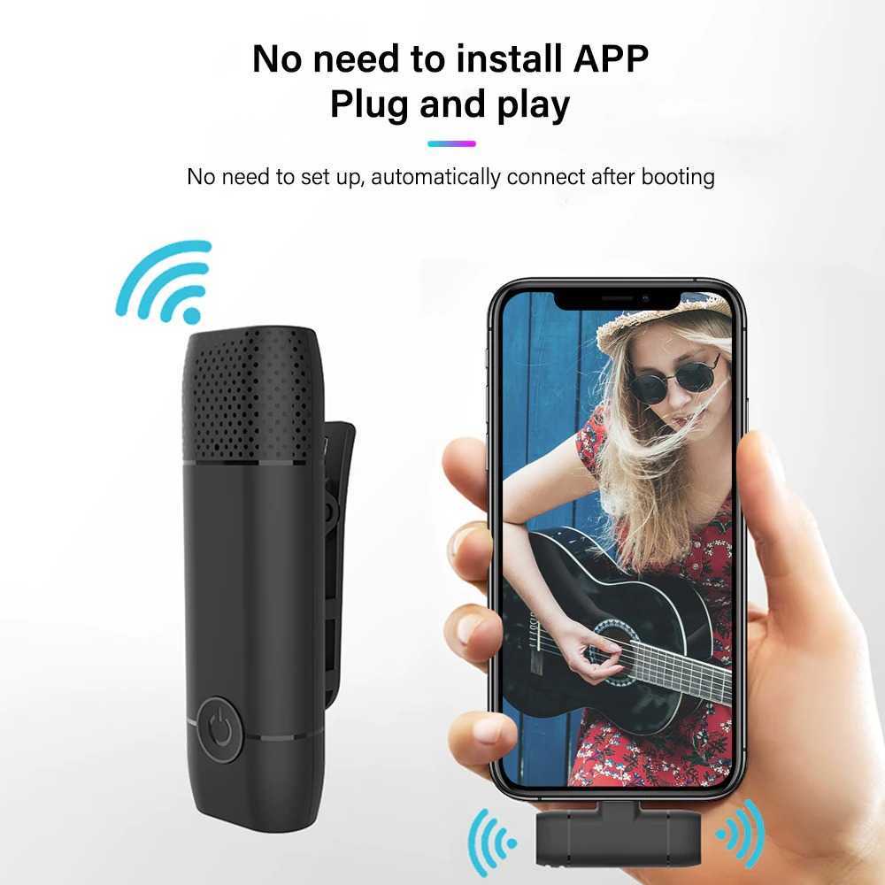 TaffSTUDIO Wireless Lavalier Lapel Mic Mikrofon Microphone Live Vlog Streaming Android USB Type C iPhone Lightning - M9