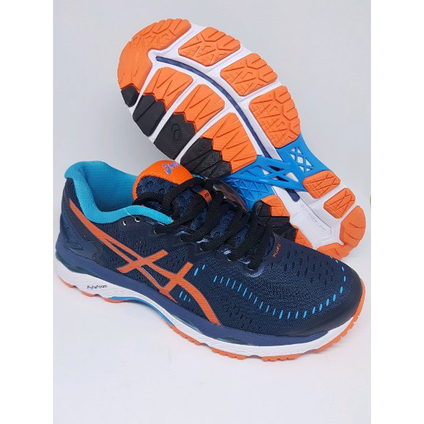 Sepatu Running.Gym.Volly Asics Gel Kayano 23 Navy Orange Murah