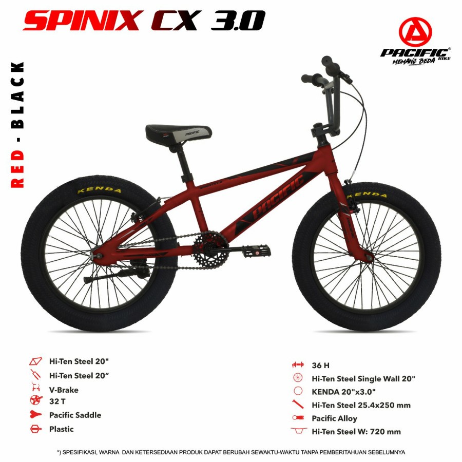 Sepeda Anak BMX SPINIX CX 3.0 NON ROTOR 20 Inch Pacific Garansi SNI-4