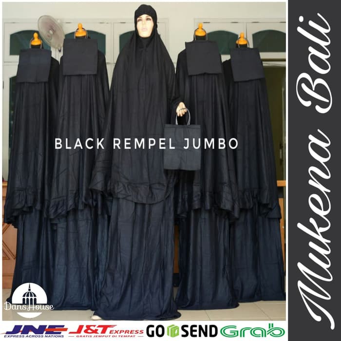 Perlengkapan Sholat Perempuan Mukena Dewasa Sabrina Mukena Mot 7201ZB  Bali Black Rempel Jumbo Kat
