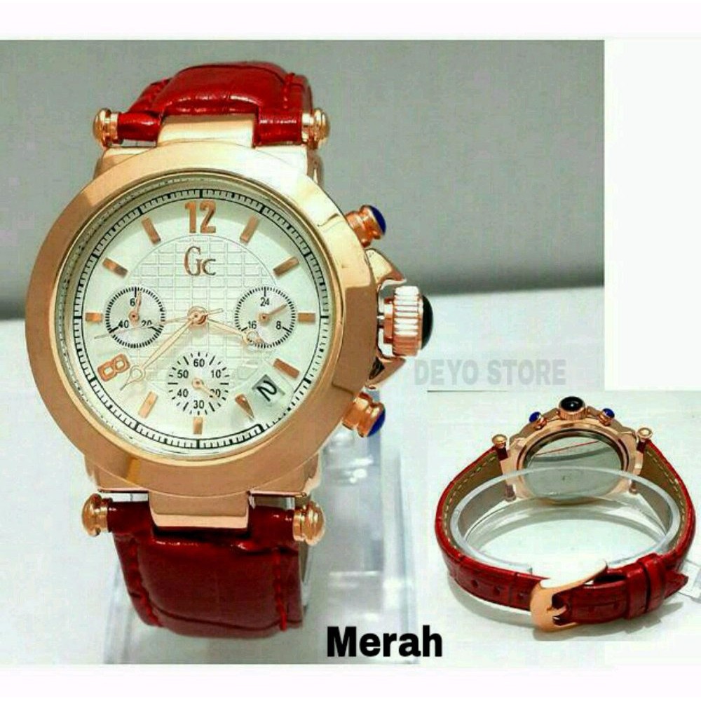 Jam tangan wanita GC chrono aktif leather kulit warna putih merah hitam coklat deyo store deyostore