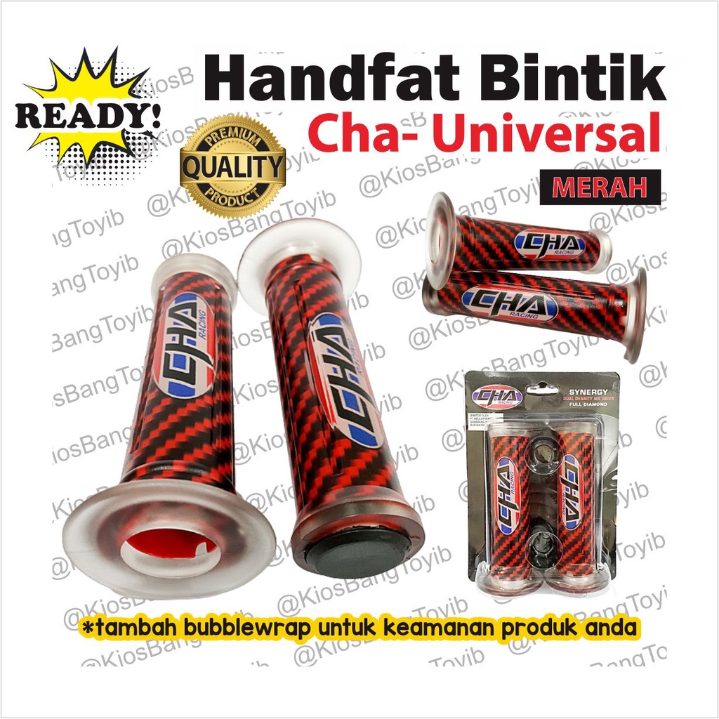 Handfat Handgrip Karbon Karet Stang Bintik Transparan Universal (CHA)