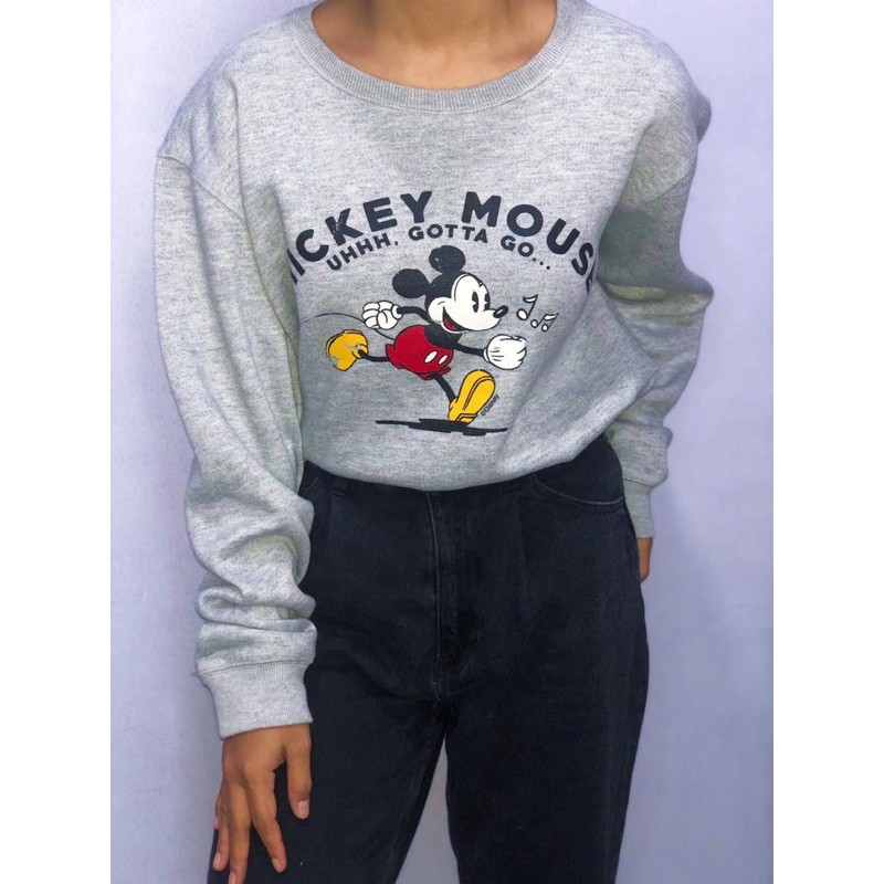 INDIGO BANK MICKEY MOUSE GREY SWEATER