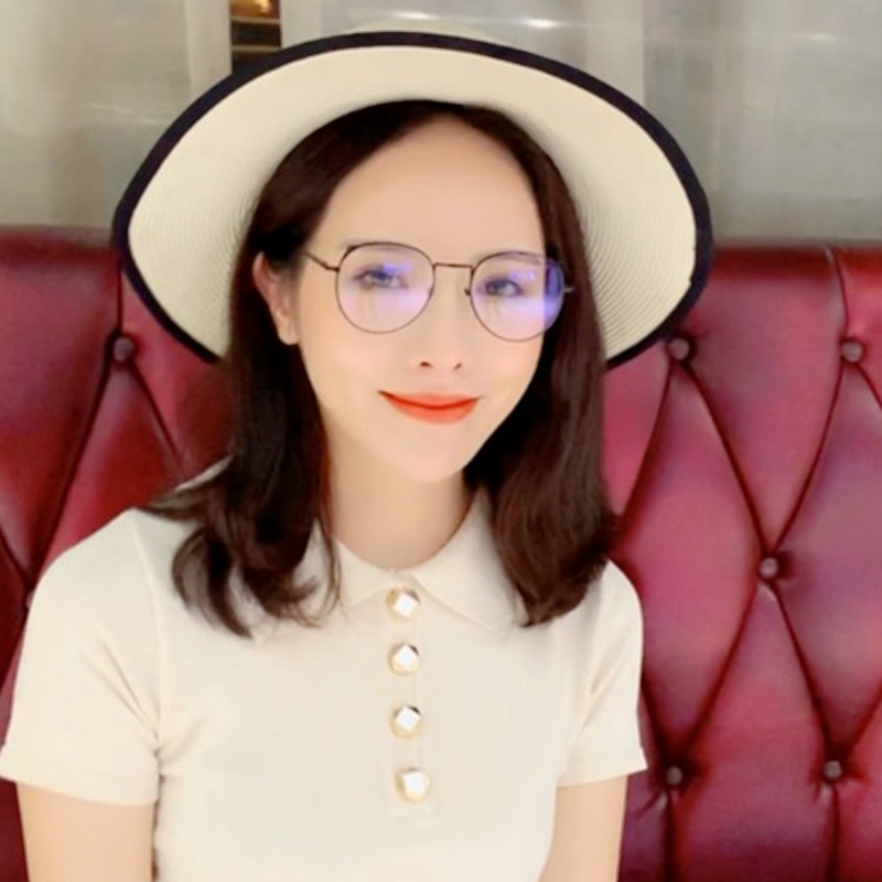 Kacamata Anti Radiasi Kaca Mata Anti Biru Baca Frame Metal Gaya Retro Untuk Pria / Wanita AM2
