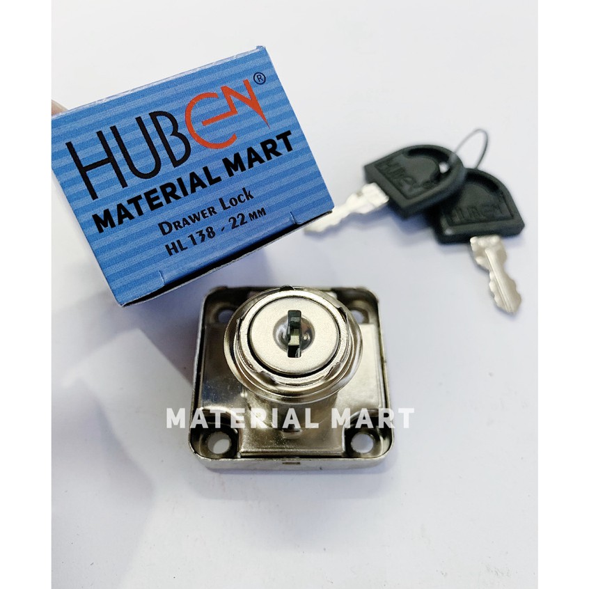 Kunci Laci Huben | Kunci Lemari Meja Kerja | Drawer Lock 138 - 22mm | Material Mart