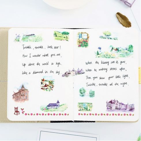 Waterolor Diary Deco - Dream House (6pcs)