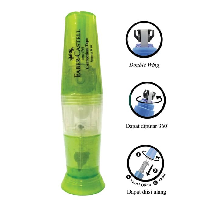 Faber-Castell Correction Tape QAR 506 Green Barrel