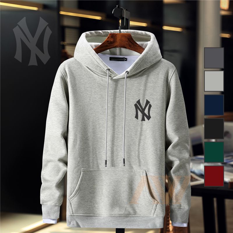 NY Jaket Sweater Hoodie Distro Pria Wanita Flecce tebal Halus Best Seller New York Yankees