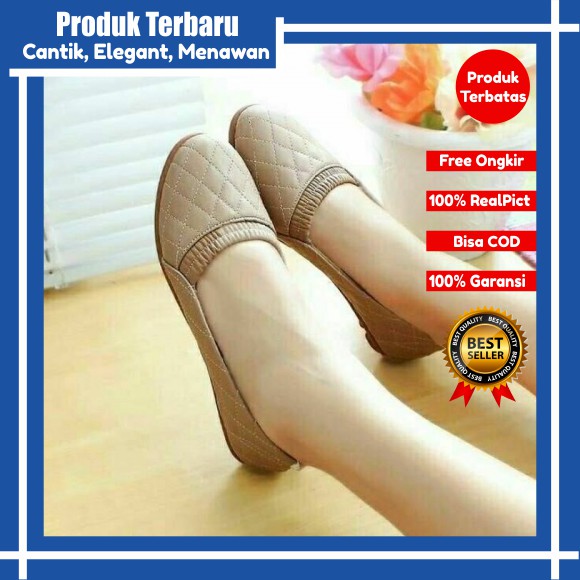 flatshoes wanita sepatu flat shoes wanita plat shoes wanita BLD03 Mocca