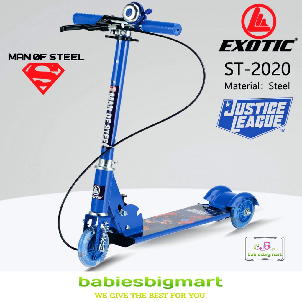 SCOOTER EXOTIC ST 2020 / VR 09 B / PMB 09 REM TANGAN OTOPED SKUTER ANAK NEW JUSTICE LEAGUE