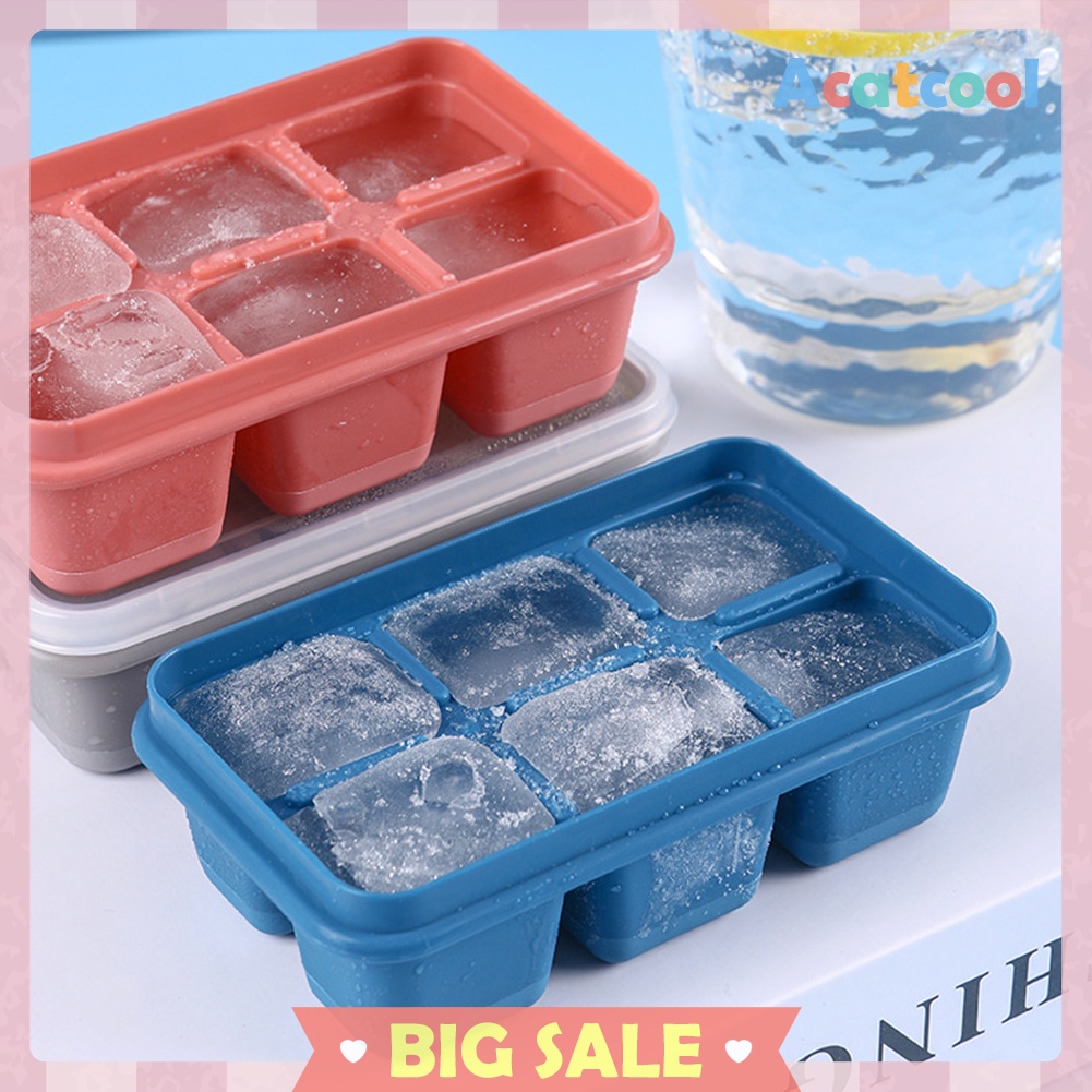 Silicone Square Ice Cube Mold with Lid DIY Desert Ice Tray Mould Accessory