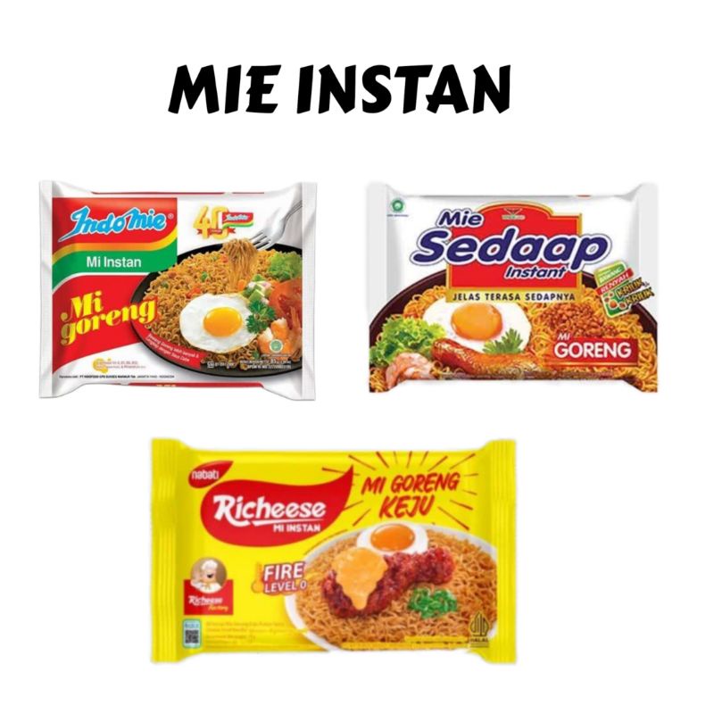 MIE INSTAN GORENG PAKET isi 5pcs | RICHEESE | INDOMIE | SEDAAP | MIE INSTAN