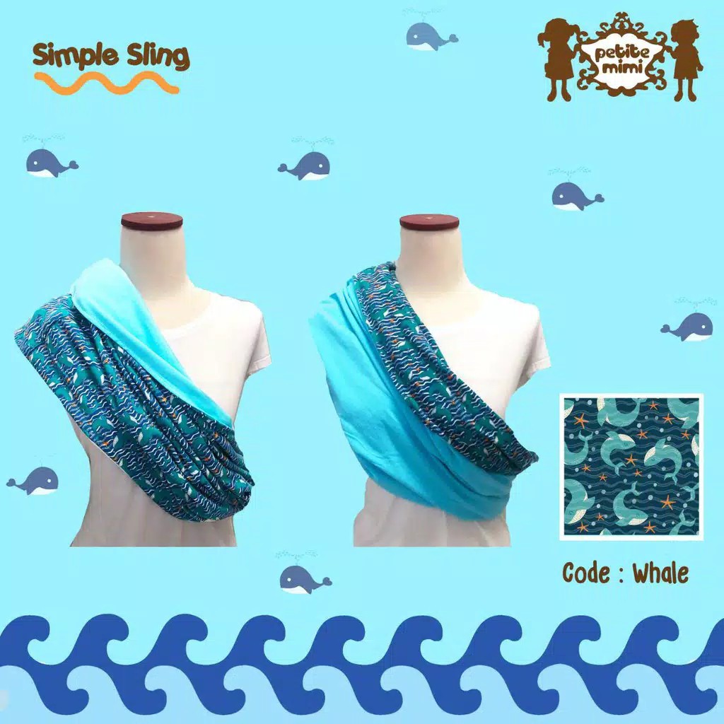 Petite Mimi Simple Sling MOTIF / Petite Mimi Gendongan Bayi Simple Sling / GEOS Motif Dikirim Random