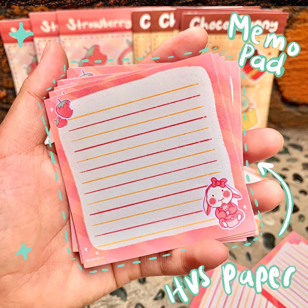 

Strawberry Milk Memo Pad isi 15 Free freebies