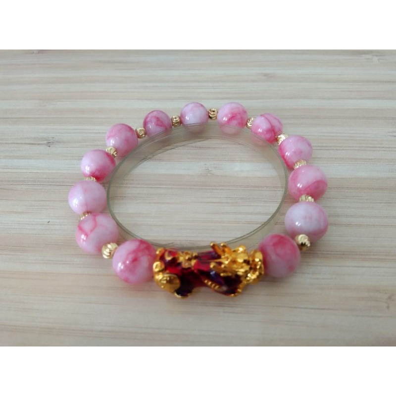 18k... Gelang Batu Pink Variasi Pixiu 3D/P1Pink