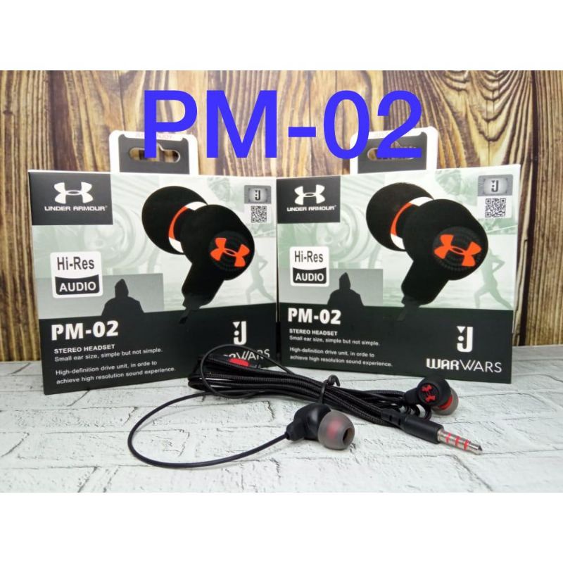 (PM-02 BAHAN KABEL STRIKA) Headset Handsfree Earphone JBL PM-02 WarWars Stereo Hi-Res Super Bass With Mic