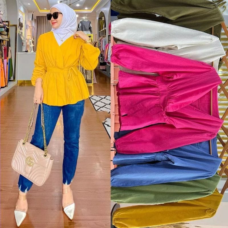 Baju Atasan Wanita Terbaru Lula Cardy Outer Linen Crinkle Baju Wanita Kekinian Ootd Korean Style