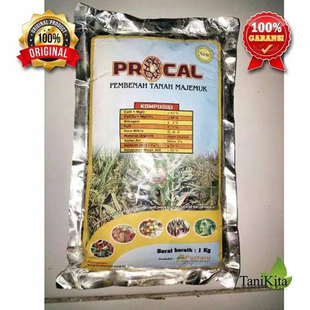 [ORIGINAL] PUPUK KAPUR PERTANIAN DOLOMIT PROCALS BEST 1 KG MADE IN PT PERTANI
