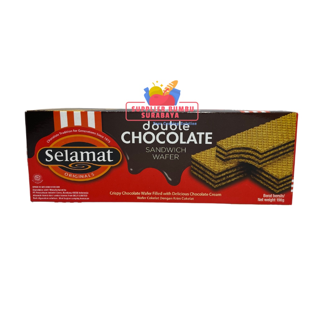 Selamat Wafer Coklat Chocolate Sandwich Black Vanilla 145g