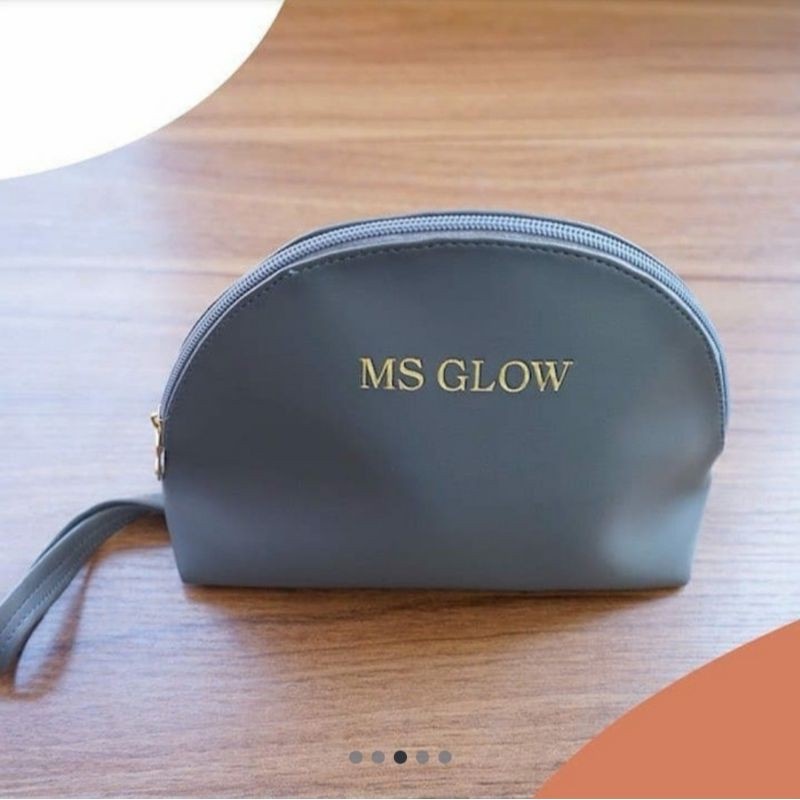 POUCH MS GLOW WARNA ABU / TAS KOSMETIK MSGLOW