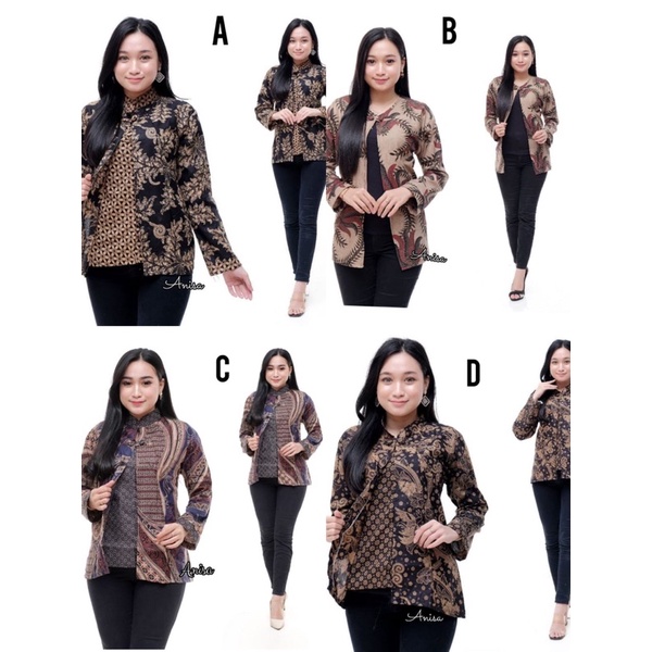 Blus Batik Bolero Atasan Baju Kantor Wanita Lengan Panjang