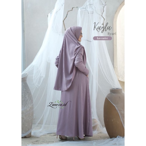 Kayla Syari Lavender by Zaneza | Set Syari Premium bahan Angelica Tebal