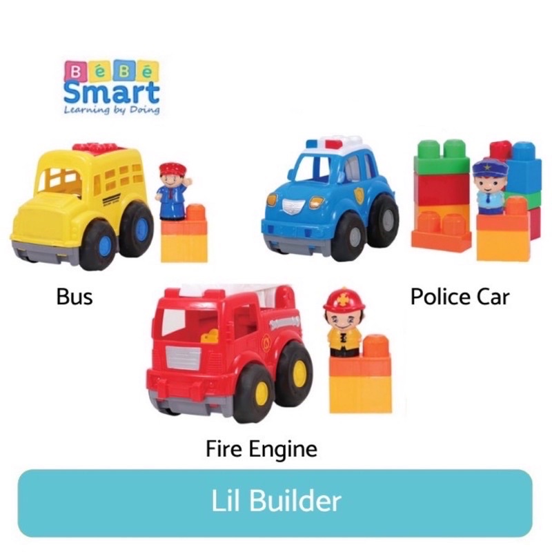 Bebe Smart Lil Builder Mainan Blocks Block Puzzle Mobil Anak Edukasi Kado Box Hadiah Ulangtahun Transportasi