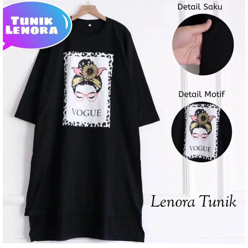 PCS TUNIK LENORA FASHION PAKAIAN WANITA ATASAN BAHAN BABYTERRY MR