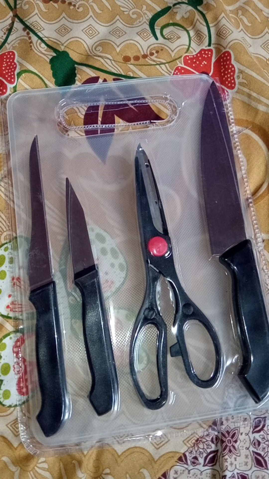 Pisau Set Gunting Talenan 5in1 Set Talenan Dapur Plus Pisau Dan Gunting Pisau + Gunting 5 In 1 Masak