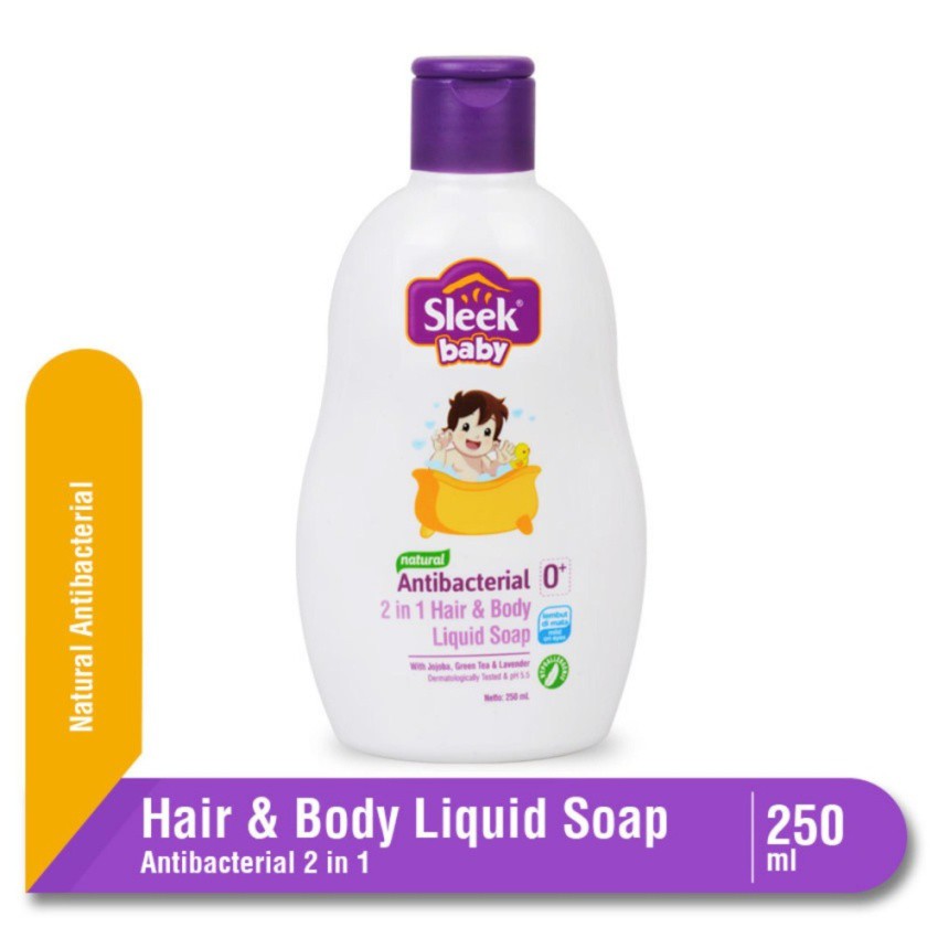 Sleek Baby Natural Antibacterial 2 in 1 Hair &amp; Body Liquid Soap Botol