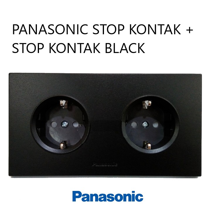 Panasonic Stop kontak 2 GANG Hitam WESJP11222B Style Matte Black