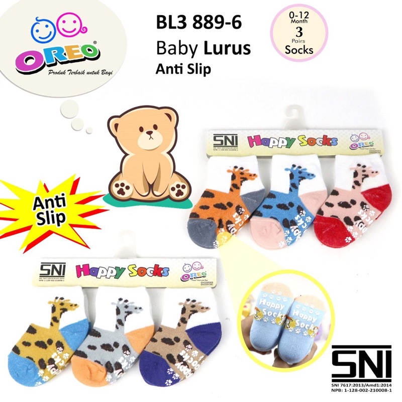 Kaos Kaki Bayi Anti Slip / Kaos Kaki Bayi 3 In 1 Oreo / Kaos Kaki Bayi Murah