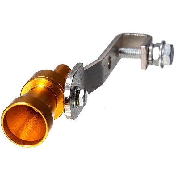 Gold Exhaust Fake Turbo Whistler Pipe Sound Muffler Size L 2.0 - 2.4