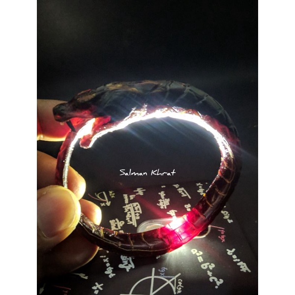 Gelang Akar Bahar merah ukir ular