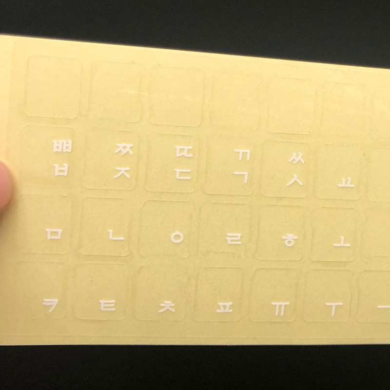 Vivi Stiker Keyboard Korea Hitam Putih Huruf Latar Belakang Alfabet Bening Tahan Lama