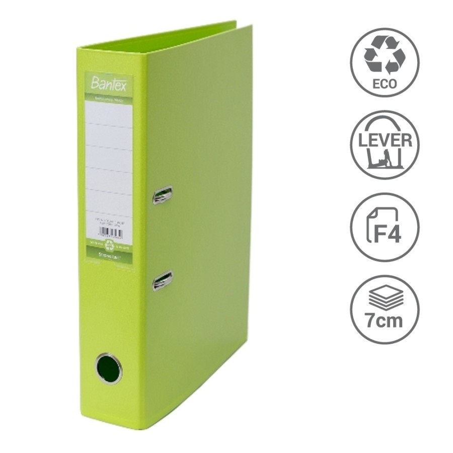 Bantex Lever Arch File Ordner Plastic Folio 7cm Lime 1465 65