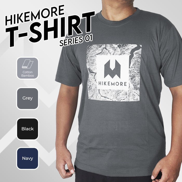 Hikemore T-Shirt 01 Kaos Lengan Pendek Casual Pria Wanita Cotton Bamboo Outdoor Original LIVE