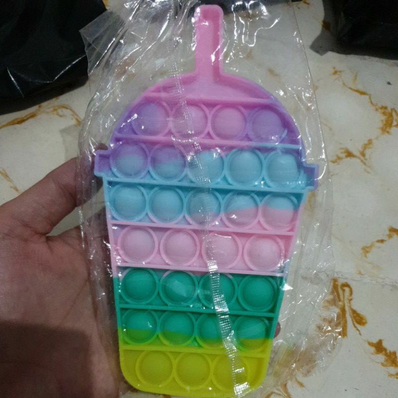 Pop It Ice Cream Macaron Boba Cup & Varian Es Krim | Popit Es Krim Centong Warna-warni-2