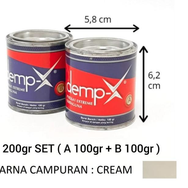 

(TERLARIS) LEM DEMP-X Perekat Extreme Serbaguna , Lem 2 komponen 200gram set Grosir,...