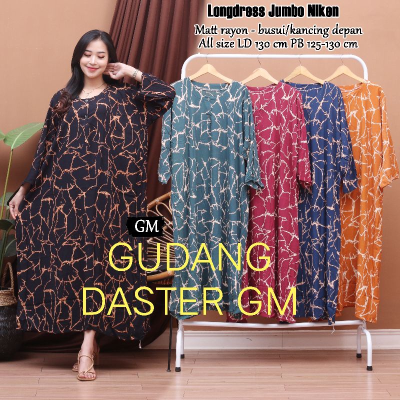 DASTER PANJANG JUMBO OVERSIZE LD 130 MUAT 100KG BUSUI KANCING DEPAN