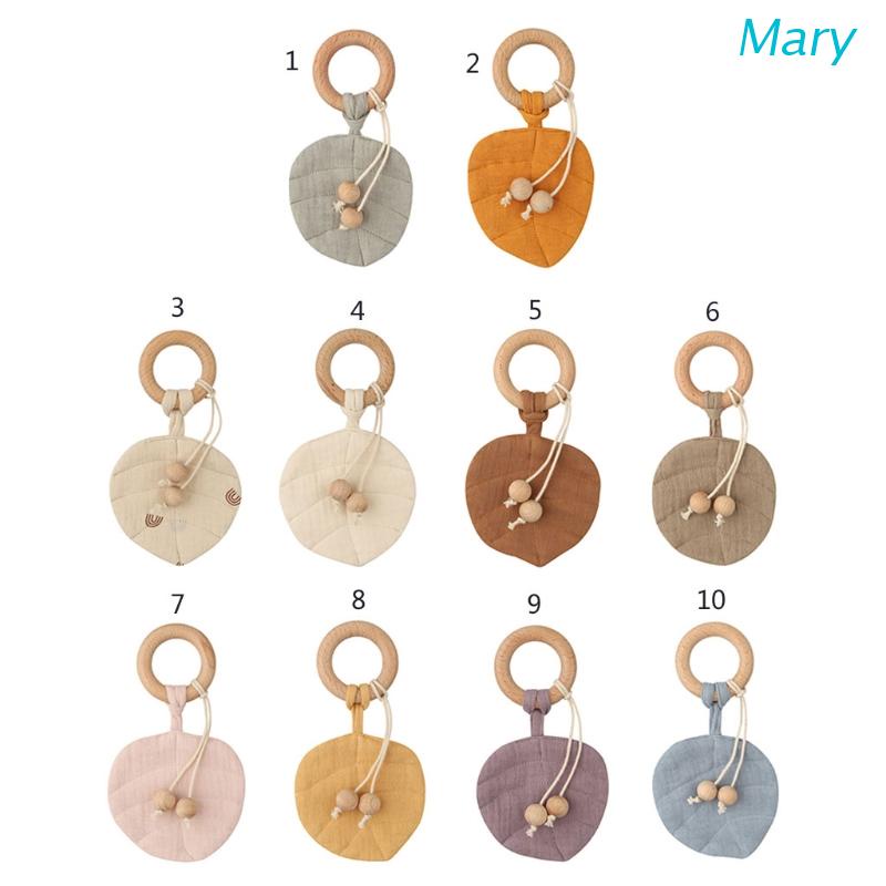 Mary Mainan Teether Bayi Newborn Bentuk Daun Bahan Kayu BPA Free