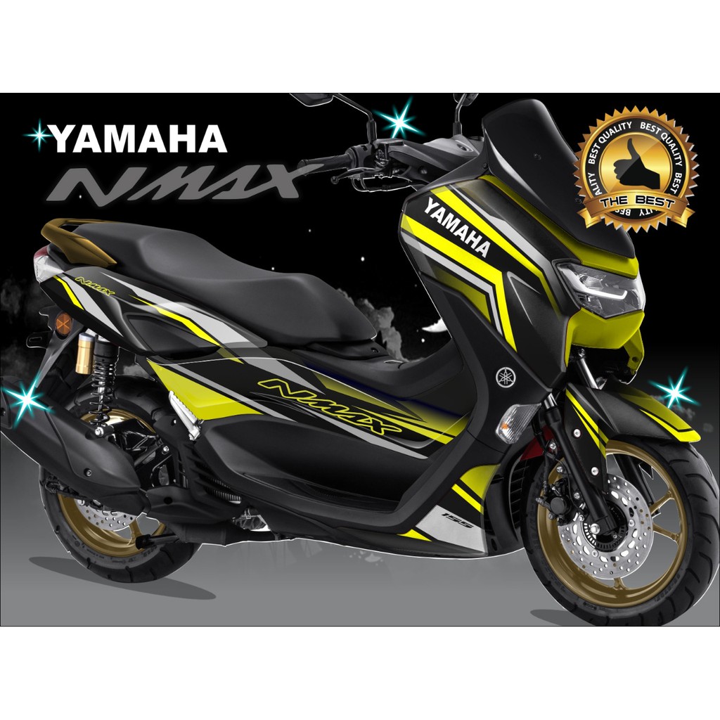 decal nmax 2021 new hitam kuning lemon full body