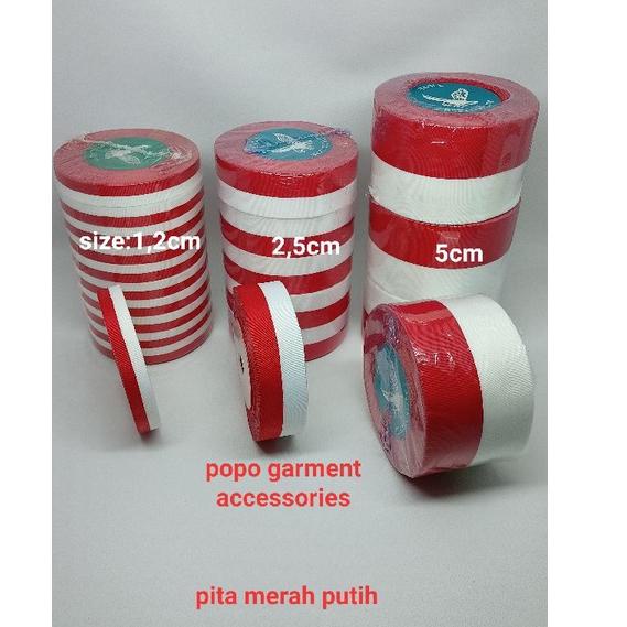 

[KODE 6V6IW] pita merah putih 1inchi ( 2.5cm ) -/+25 yard