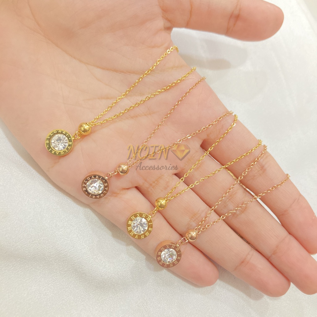 Kalung Titanium Wanita Liontin Branded Fashion Korean Style Elegant