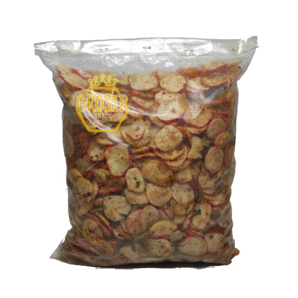 Keripik Bawang Seblak Kering Warna 500gr+ Extra Daun Jeruk