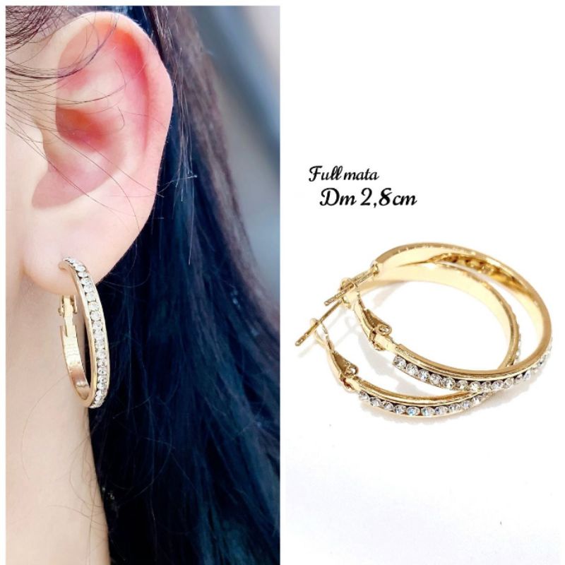 Sale Promo Anting Fashion Import mata kilau tidak luntur 973